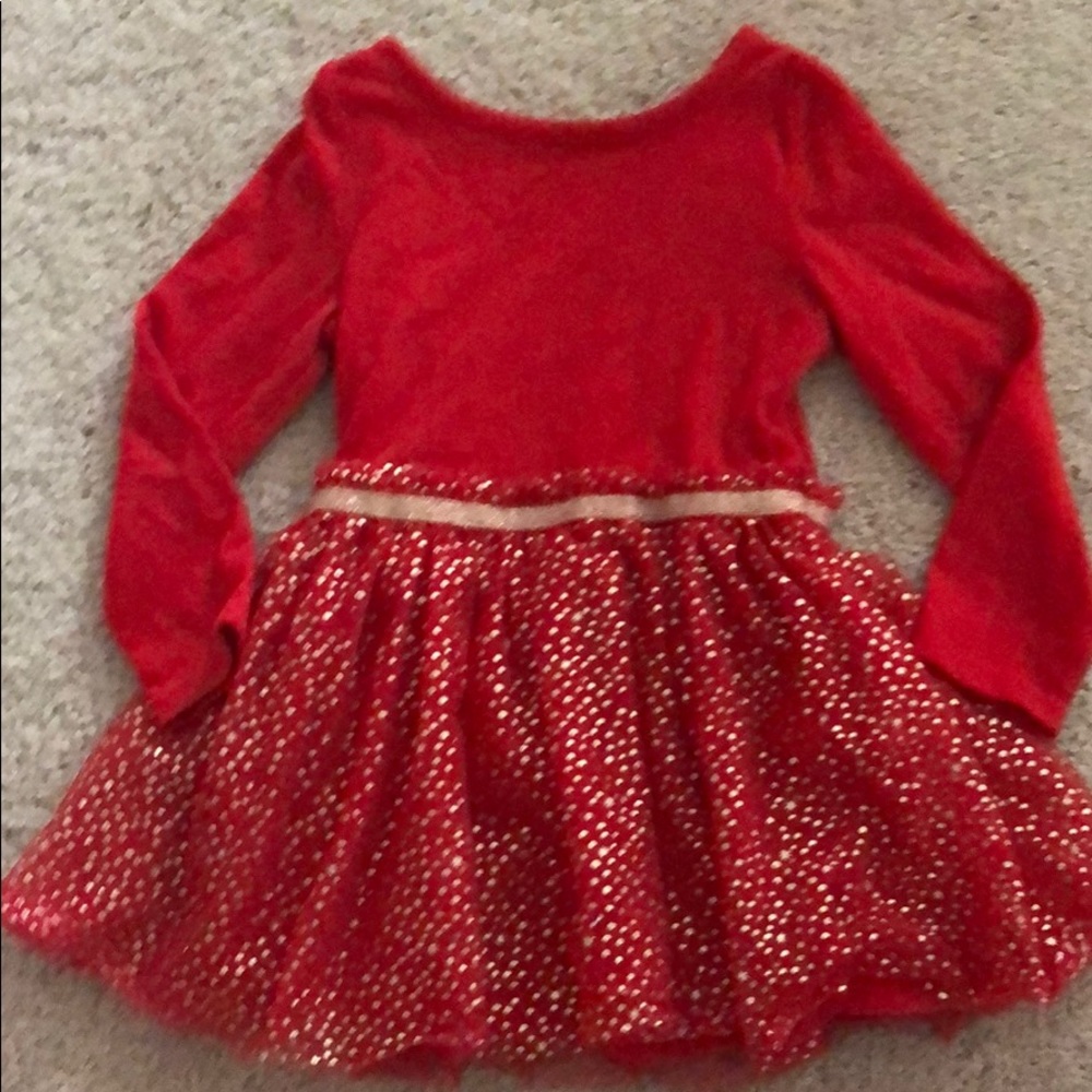 Toddler Girls Tutu Dress gold and red